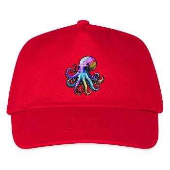Krake - Kinder Basecap - Rot - Vorne