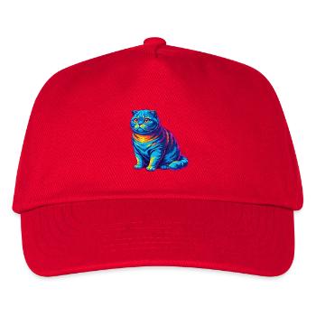 Schottische Falten Kurzhaar Katzenrasse Karikatur Kawaii A - Kinder Basecap - Rot - Vorne