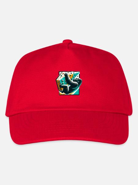 Bouldern Gorilla Geschenk - Kinder Basecap - Rot