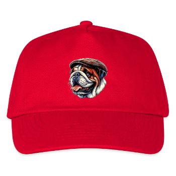 Englische Bulldogge Hund - Kinder Basecap - Rot - Vorne