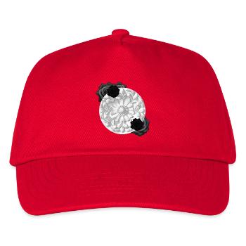 Grabstein Ornament, Rosenblüte, goth - Kinder Basecap - Rot - Vorne