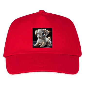 Sparkling dog in diamond look - Kids’ Baseball Cap - red - Front