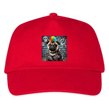 Carlin punk à la crinière arc-en-ciel - Casquette de baseball Enfant - rouge - Devant