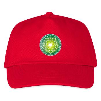Green mandala with spiritual pattern - Kids’ Baseball Cap - red - Front