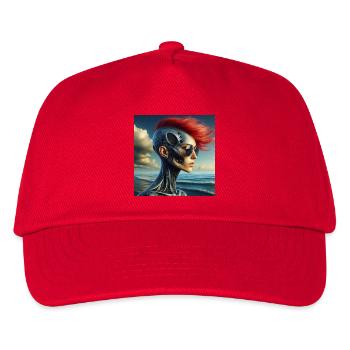 Cyberpunk-Frau - Kinder Basecap - Rot - Vorne