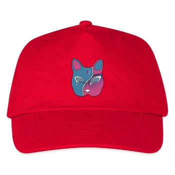 Zip Face Franken Neko Mask - Kids’ Baseball Cap - red - Front