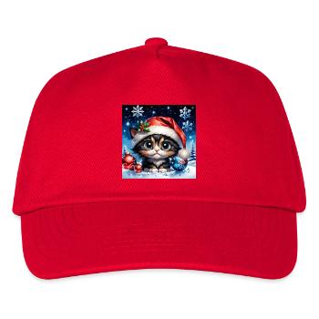 Adorable Christmas kitten. - Kids’ Baseball Cap - red - Front