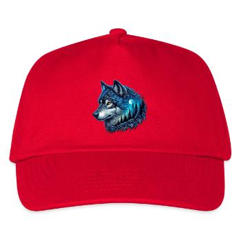 Wolf - Kinder Basecap - Rot - Vorne