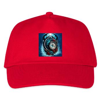 Die Uhr im Nebel der Unendlichkeit. - Kinder Basecap - Rot - Vorne