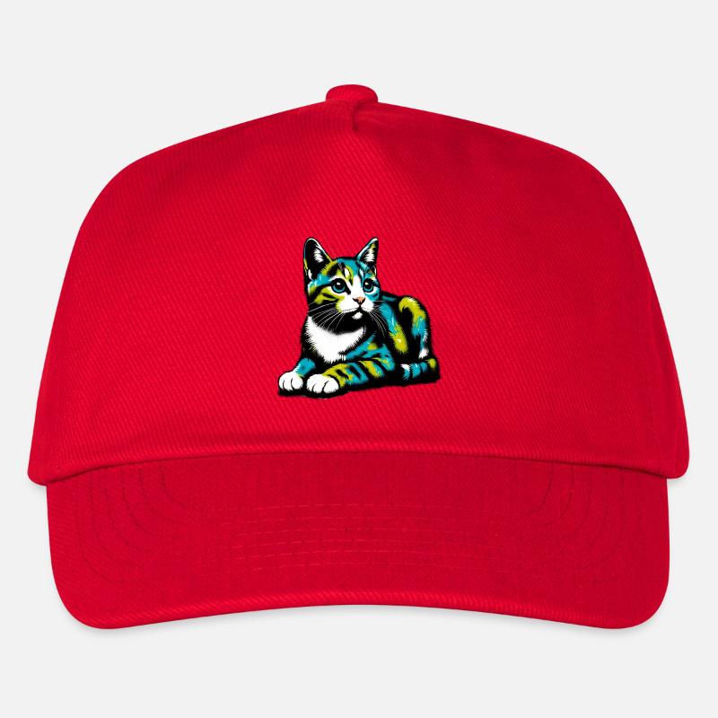 Katze - Kinder Basecap - Rot