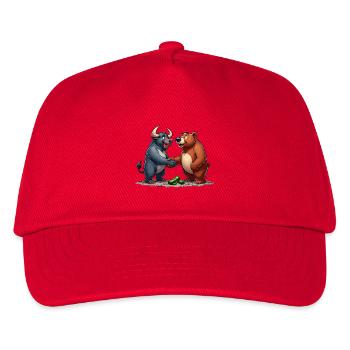 Stock Market Taurus Bear Handshake Profit Gift - Kids’ Baseball Cap - red - Front