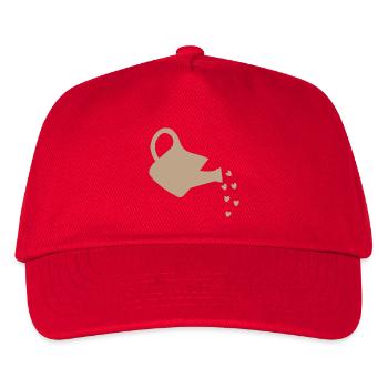 Gold Heart Watering Can – Spreading Bright Love - Kids’ Baseball Cap - red - Front