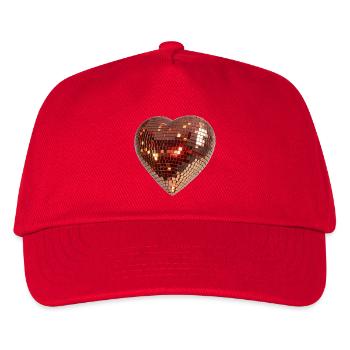 Heart of Disco, Disco Ball in the Shape of a Heart - Kids’ Baseball Cap - red - Front