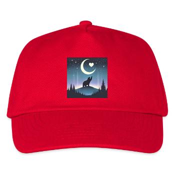 Love Under Moonlight - Mystic Bear in the Moon Window - Kids’ Baseball Cap - red - Front