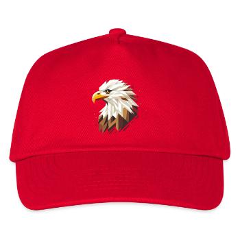Geometrischer Weißkopfseeadler –Symbol der Stärke - Kinder Basecap - Rot - Vorne
