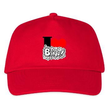 Bingo, Jeu de bingo, Jeux d’argent, J’aime (25) - Casquette de baseball Enfant - rouge - Devant