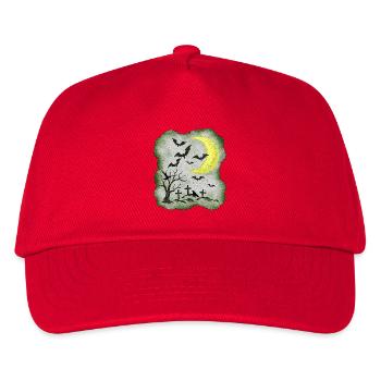 NachtMotiv gräber und Fledermäuse - Kinder Basecap - Rot - Vorne