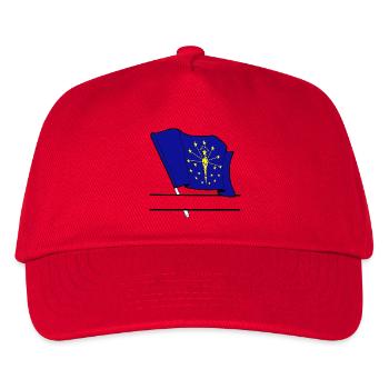 Flag Indiana text banner - Kids’ Baseball Cap - red - Front