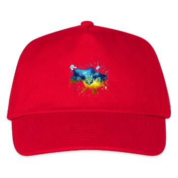 Ukraine Land Wappen ukrainisch Flagge Geschenk - Kinder Basecap - Rot - Vorne