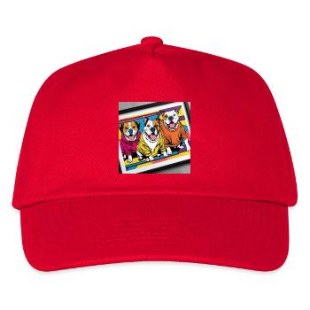 Funny Dogs - Kinder Basecap - Rot - Vorne