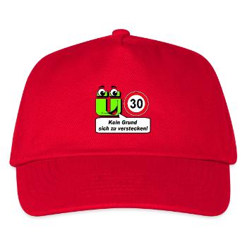 30. Geburtstag ,Ü30 Kein Grund sich zu verstecken - Kinder Basecap - Rot - Vorne