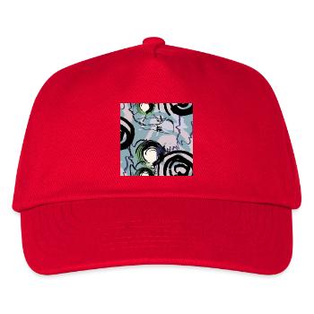 Handgezeichnete Formen - Kinder Basecap - Rot - Vorne