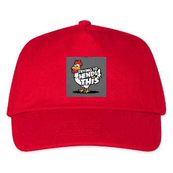 Comic Chicken "Trying to Hendl this" - Kids’ Baseball Cap - red - Front