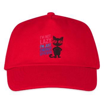 Ich bin nicht faul, ich bin nur energieeffizient - Kinder Basecap - Rot - Vorne