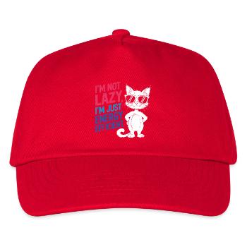 Ich bin nicht faul, ich bin nur energieeffizient - Kinder Basecap - Rot - Vorne