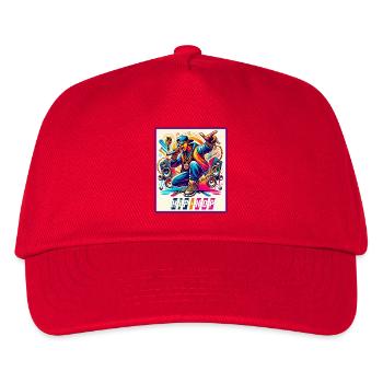 Hip-Hop Vibes – Rapper mit Mikrofon - Kinder Basecap - Rot - Vorne