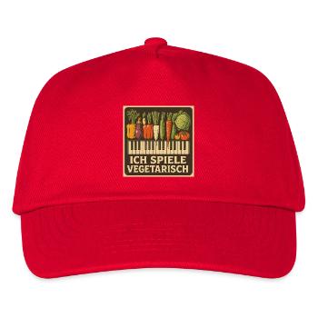 Piano ich spiele vegetarisch - Kinder Basecap - Rot - Vorne