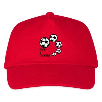 Vatertag Papa Tochter Fussball - Kinder Basecap - Rot - Vorne