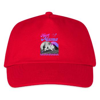 Sleeping cat with flower wreath - Kids’ Baseball Cap - red - Front