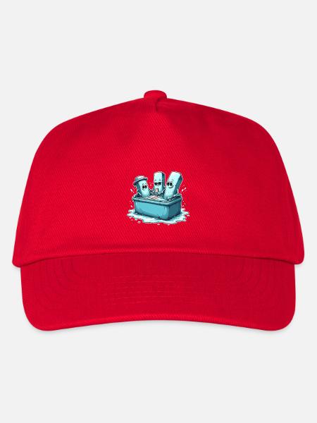 Icecube Lolly Pool Party Design - Kinder Basecap - Rot