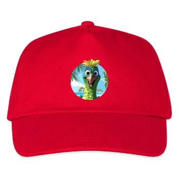 Exotic Bird and Palm Trees Drawing - Kids’ Baseball Cap - red - Front