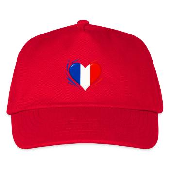 Love Beating Heart - French Flag - Kids’ Baseball Cap - red - Front