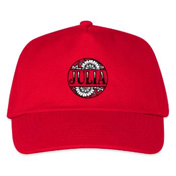 Julia Shirt Design - Kinder Basecap - Rot - Vorne