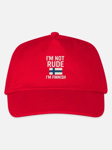 Finnische Flagge. Nicht unhöflich - Kinder Basecap - Rot