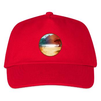 Steppe africaine lumineuse au lever du soleil - Casquette de baseball Enfant - rouge - Devant