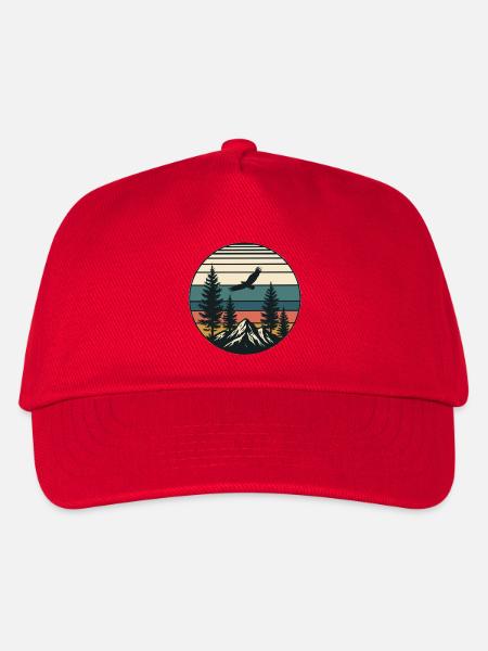 Retro Vintage Landschaft - Kinder Basecap - Rot