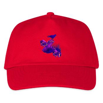 Violettes Holzkreuz Krähen Silhouette Efeu - Kinder Basecap - Rot - Vorne