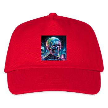 Cyberpunk Schädel mit Technologie Zitate - Kinder Basecap - Rot - Vorne