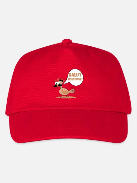 HÜHNER HÜHNER HI SCHNURRBART - Kinder Basecap - Rot