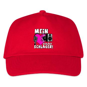 Schlager Party , Schlager Musik , Schlager Herz... - Kinder Basecap - Rot - Vorne