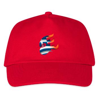 Flagge von Griechenland - Griechenland - Ninja - Kinder Basecap - Rot - Vorne
