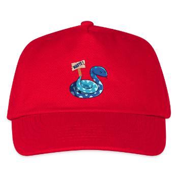 LUSTIGES WORTSPIEL WARTEN SCHLANGE - Kinder Basecap - Rot - Vorne