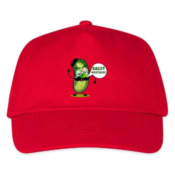 HALLO SCHNURRBART GURKEN - Kinder Basecap - Rot - Vorne