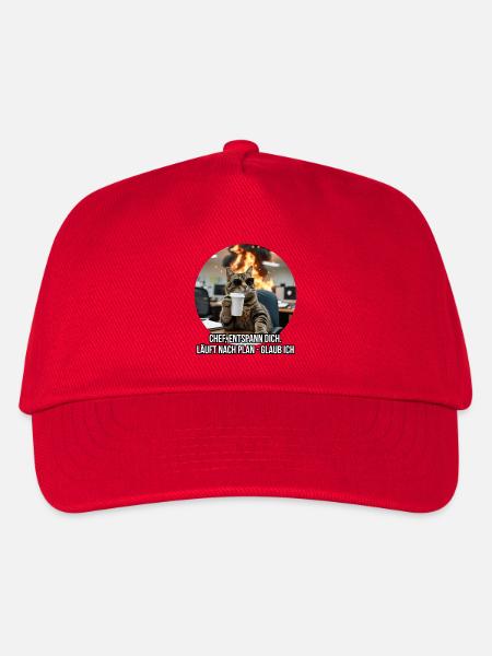 Lustige Büro Katze Spruch Design - Kinder Basecap - Rot