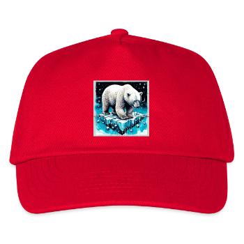 ours blanc - Casquette de baseball Enfant - rouge - Devant