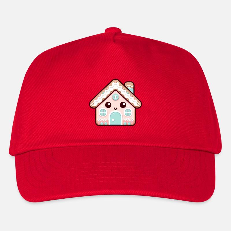 Kawaii Lebkuchenhaus Design - Kinder Basecap - Rot